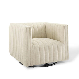 ModwayModway Conjure Tufted Swivel Upholstered Armchair EEI-3926 EEI-3926-BEI- BetterPatio.com