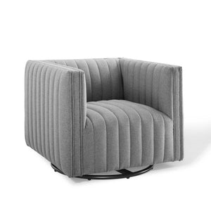 ModwayModway Conjure Tufted Swivel Upholstered Armchair EEI-3926 EEI-3926-LGR- BetterPatio.com