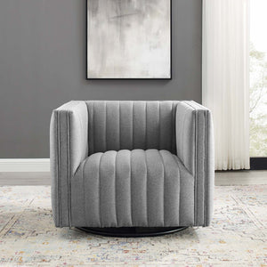 ModwayModway Conjure Tufted Swivel Upholstered Armchair EEI-3926 EEI-3926-LGR- BetterPatio.com