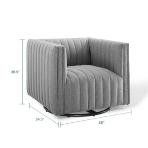 ModwayModway Conjure Tufted Swivel Upholstered Armchair EEI-3926 EEI-3926-LGR- BetterPatio.com