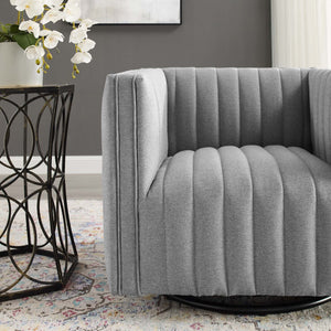 ModwayModway Conjure Tufted Swivel Upholstered Armchair EEI-3926 EEI-3926-LGR- BetterPatio.com