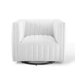 ModwayModway Conjure Tufted Swivel Upholstered Armchair EEI-3926 EEI-3926-WHI- BetterPatio.com