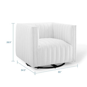 ModwayModway Conjure Tufted Swivel Upholstered Armchair EEI-3926 EEI-3926-WHI- BetterPatio.com