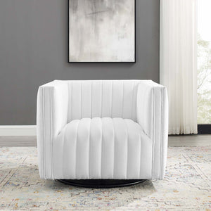 ModwayModway Conjure Tufted Swivel Upholstered Armchair EEI-3926 EEI-3926-WHI- BetterPatio.com