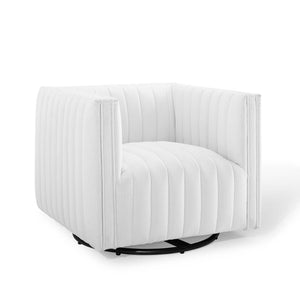 ModwayModway Conjure Tufted Swivel Upholstered Armchair EEI-3926 EEI-3926-WHI- BetterPatio.com