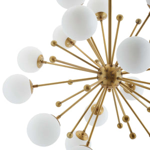 ModwayModway Constellation White Glass and Brass Pendant Chandelier EEI-3077 EEI-3077- BetterPatio.com