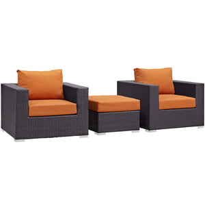 ModwayModway Convene 3 Piece Outdoor Patio Sofa Set EEI-2174 EEI-2174-EXP-ORA-SET- BetterPatio.com