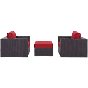 ModwayModway Convene 3 Piece Outdoor Patio Sofa Set EEI-2174 EEI-2174-EXP-RED-SET- BetterPatio.com