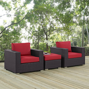 ModwayModway Convene 3 Piece Outdoor Patio Sofa Set EEI-2174 EEI-2174-EXP-RED-SET- BetterPatio.com