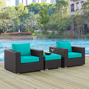 ModwayModway Convene 3 Piece Outdoor Patio Sofa Set EEI-2174 EEI-2174-EXP-TRQ-SET- BetterPatio.com