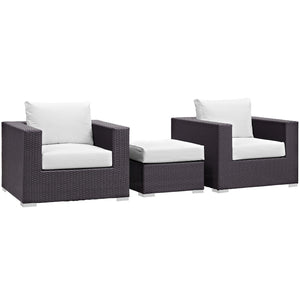 ModwayModway Convene 3 Piece Outdoor Patio Sofa Set EEI-2174 EEI-2174-EXP-WHI-SET- BetterPatio.com