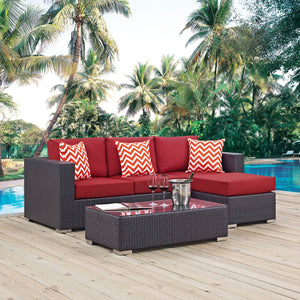 ModwayModway Convene 3 Piece Outdoor Patio Sofa Set EEI-2364 EEI-2364-EXP-RED-SET- BetterPatio.com