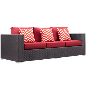 ModwayModway Convene 3 Piece Outdoor Patio Sofa Set EEI-2364 EEI-2364-EXP-RED-SET- BetterPatio.com