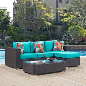 ModwayModway Convene 3 Piece Outdoor Patio Sofa Set EEI-2364 EEI-2364-EXP-TRQ-SET- BetterPatio.com