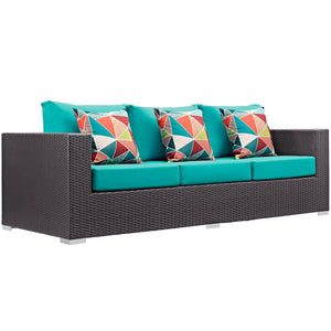 ModwayModway Convene 3 Piece Outdoor Patio Sofa Set EEI-2364 EEI-2364-EXP-TRQ-SET- BetterPatio.com