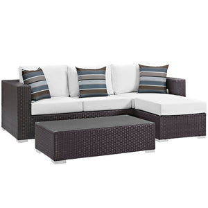 ModwayModway Convene 3 Piece Outdoor Patio Sofa Set EEI-2364 EEI-2364-EXP-WHI-SET- BetterPatio.com