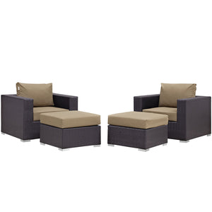 ModwayModway Convene 4 Piece Outdoor Patio Sectional Set EEI-2202 EEI-2202-EXP-MOC-SET- BetterPatio.com