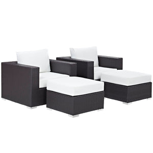 ModwayModway Convene 4 Piece Outdoor Patio Sectional Set EEI-2202 EEI-2202-EXP-WHI-SET- BetterPatio.com