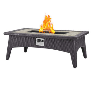 ModwayModway Convene 4 Piece Set Outdoor Patio with Fire Pit EEI-3725 EEI-3725-EXP-BEI-SET- BetterPatio.com