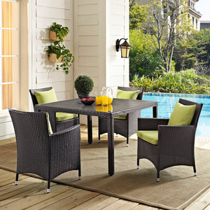ModwayModway Convene 47" Square Outdoor Patio Glass Top Dining Table EEI-1914 EEI-1914-EXP- BetterPatio.com