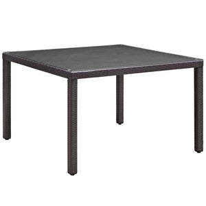 ModwayModway Convene 47" Square Outdoor Patio Glass Top Dining Table EEI-1914 EEI-1914-EXP- BetterPatio.com