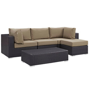 ModwayModway Convene 5 Piece Outdoor Patio Sectional Set EEI-2172 EEI-2172-EXP-MOC-SET- BetterPatio.com