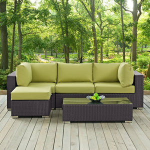 ModwayModway Convene 5 Piece Outdoor Patio Sectional Set EEI-2172 EEI-2172-EXP-PER-SET- BetterPatio.com