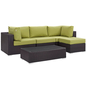 ModwayModway Convene 5 Piece Outdoor Patio Sectional Set EEI-2172 EEI-2172-EXP-PER-SET- BetterPatio.com