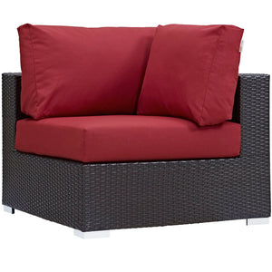 ModwayModway Convene 5 Piece Outdoor Patio Sectional Set EEI-2172 EEI-2172-EXP-RED-SET- BetterPatio.com