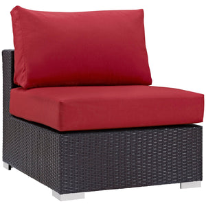 ModwayModway Convene 5 Piece Outdoor Patio Sectional Set EEI-2172 EEI-2172-EXP-RED-SET- BetterPatio.com