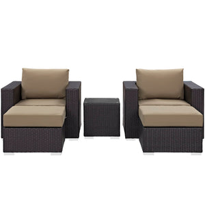 ModwayModway Convene 5 Piece Outdoor Patio Sectional Set EEI-2201 EEI-2201-EXP-MOC-SET- BetterPatio.com