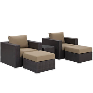 ModwayModway Convene 5 Piece Outdoor Patio Sectional Set EEI-2201 EEI-2201-EXP-MOC-SET- BetterPatio.com