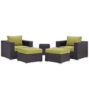 ModwayModway Convene 5 Piece Outdoor Patio Sectional Set EEI-2201 EEI-2201-EXP-PER-SET- BetterPatio.com