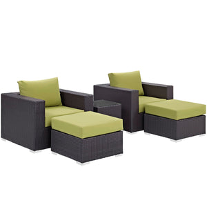 ModwayModway Convene 5 Piece Outdoor Patio Sectional Set EEI-2201 EEI-2201-EXP-PER-SET- BetterPatio.com