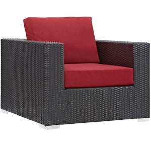 ModwayModway Convene 5 Piece Outdoor Patio Sectional Set EEI-2201 EEI-2201-EXP-RED-SET- BetterPatio.com