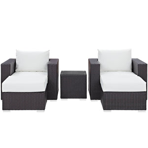 ModwayModway Convene 5 Piece Outdoor Patio Sectional Set EEI-2201 EEI-2201-EXP-WHI-SET- BetterPatio.com