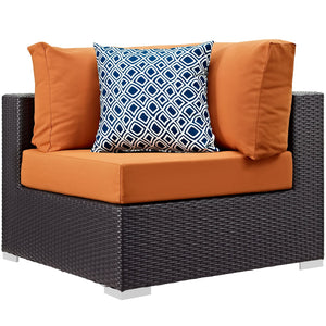 ModwayModway Convene 5 Piece Outdoor Patio Sectional Set EEI-2362 EEI-2362-EXP-ORA-SET- BetterPatio.com