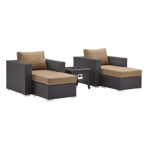 ModwayModway Convene 5 Piece Set Outdoor Patio with Fire Pit EEI-3726 EEI-3726-EXP-MOC-SET- BetterPatio.com