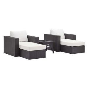 ModwayModway Convene 5 Piece Set Outdoor Patio with Fire Pit EEI-3726 EEI-3726-EXP-WHI-SET- BetterPatio.com