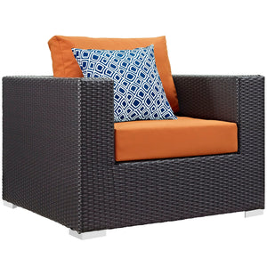 ModwayModway Convene 6 Piece Outdoor Patio Sectional Set EEI-2372 EEI-2372-EXP-ORA-SET- BetterPatio.com