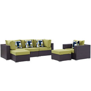 ModwayModway Convene 6 Piece Outdoor Patio Sectional Set EEI-2372 EEI-2372-EXP-PER-SET- BetterPatio.com