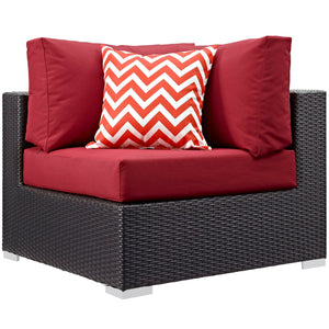 ModwayModway Convene 6 Piece Outdoor Patio Sectional Set EEI-2372 EEI-2372-EXP-RED-SET- BetterPatio.com