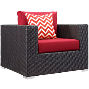 ModwayModway Convene 6 Piece Outdoor Patio Sectional Set EEI-2372 EEI-2372-EXP-RED-SET- BetterPatio.com