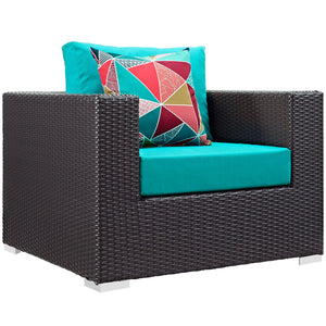 ModwayModway Convene 6 Piece Outdoor Patio Sectional Set EEI-2372 EEI-2372-EXP-TRQ-SET- BetterPatio.com