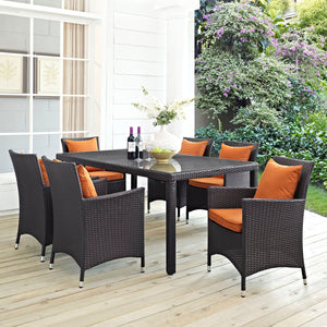 ModwayModway Convene 7 Piece Outdoor Patio Dining Set EEI-2199 EEI-2199-EXP-ORA-SET- BetterPatio.com