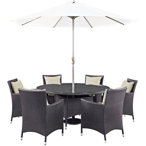 ModwayModway Convene 8 Piece Outdoor Patio Dining Set EEI-2194 EEI-2194-EXP-BEI-SET- BetterPatio.com