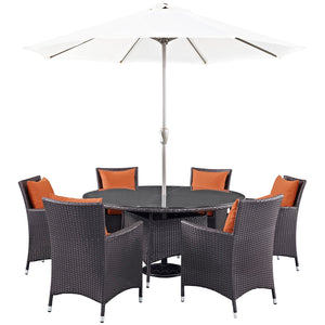 ModwayModway Convene 8 Piece Outdoor Patio Dining Set EEI-2194 EEI-2194-EXP-ORA-SET- BetterPatio.com