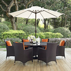 ModwayModway Convene 8 Piece Outdoor Patio Dining Set EEI-2194 EEI-2194-EXP-ORA-SET- BetterPatio.com