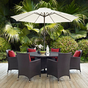 ModwayModway Convene 8 Piece Outdoor Patio Dining Set EEI-2194 EEI-2194-EXP-RED-SET- BetterPatio.com