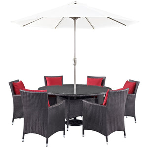 ModwayModway Convene 8 Piece Outdoor Patio Dining Set EEI-2194 EEI-2194-EXP-RED-SET- BetterPatio.com